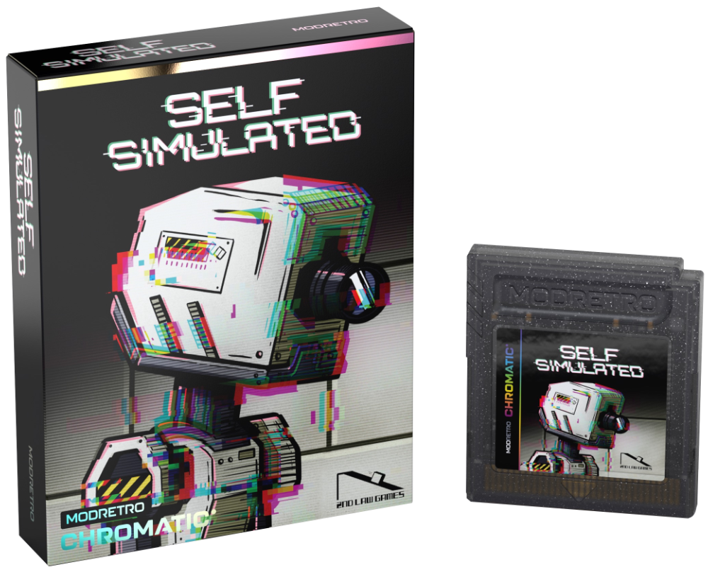 Boxed version of Self Simulated by ModRetro with cartridge